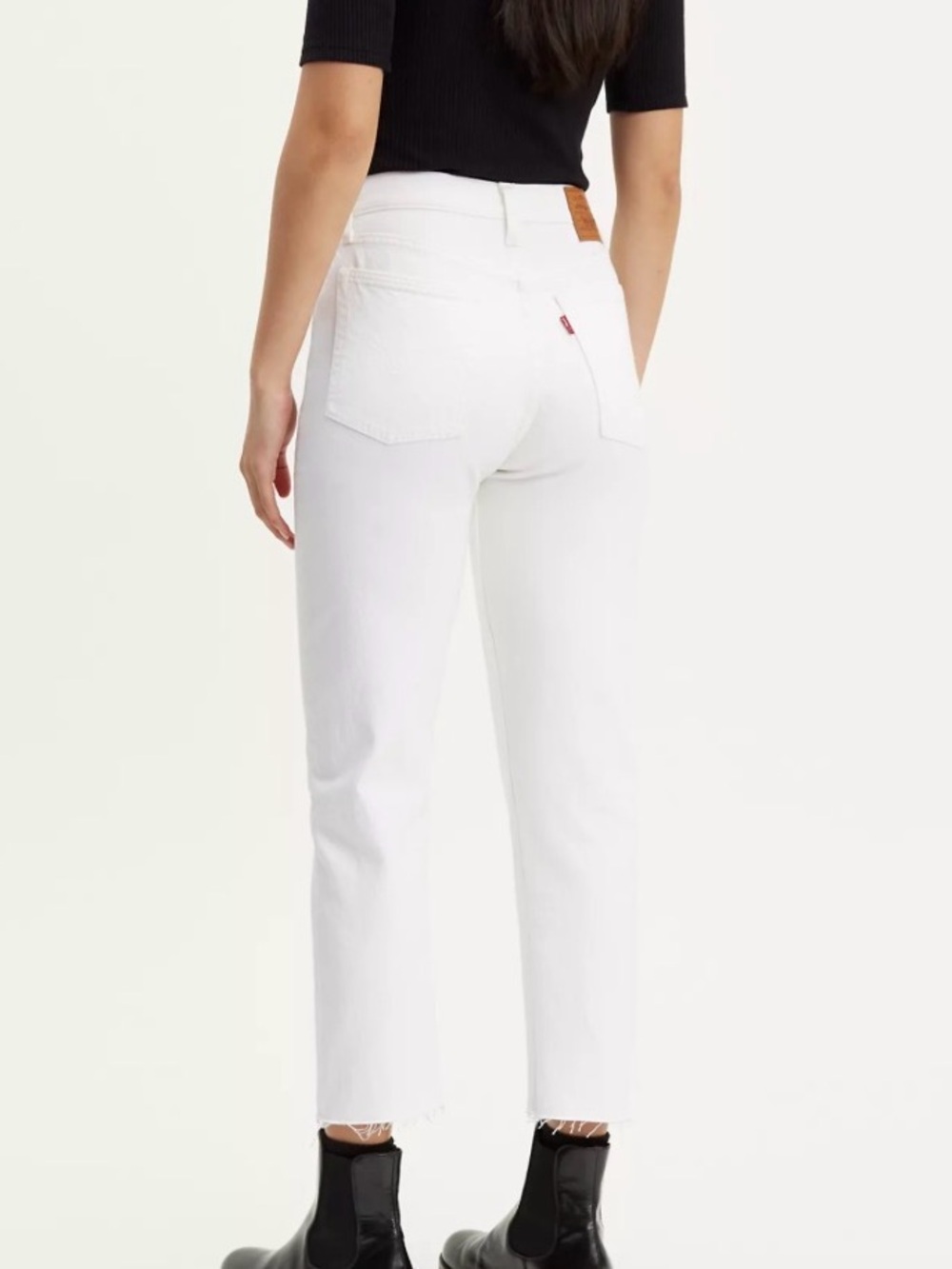 LEVI’S PREMIUM WHITE WEDGIE STRAIGHT BUTTONFLY DENIM JEANS 100% COTTON SZ 29x26